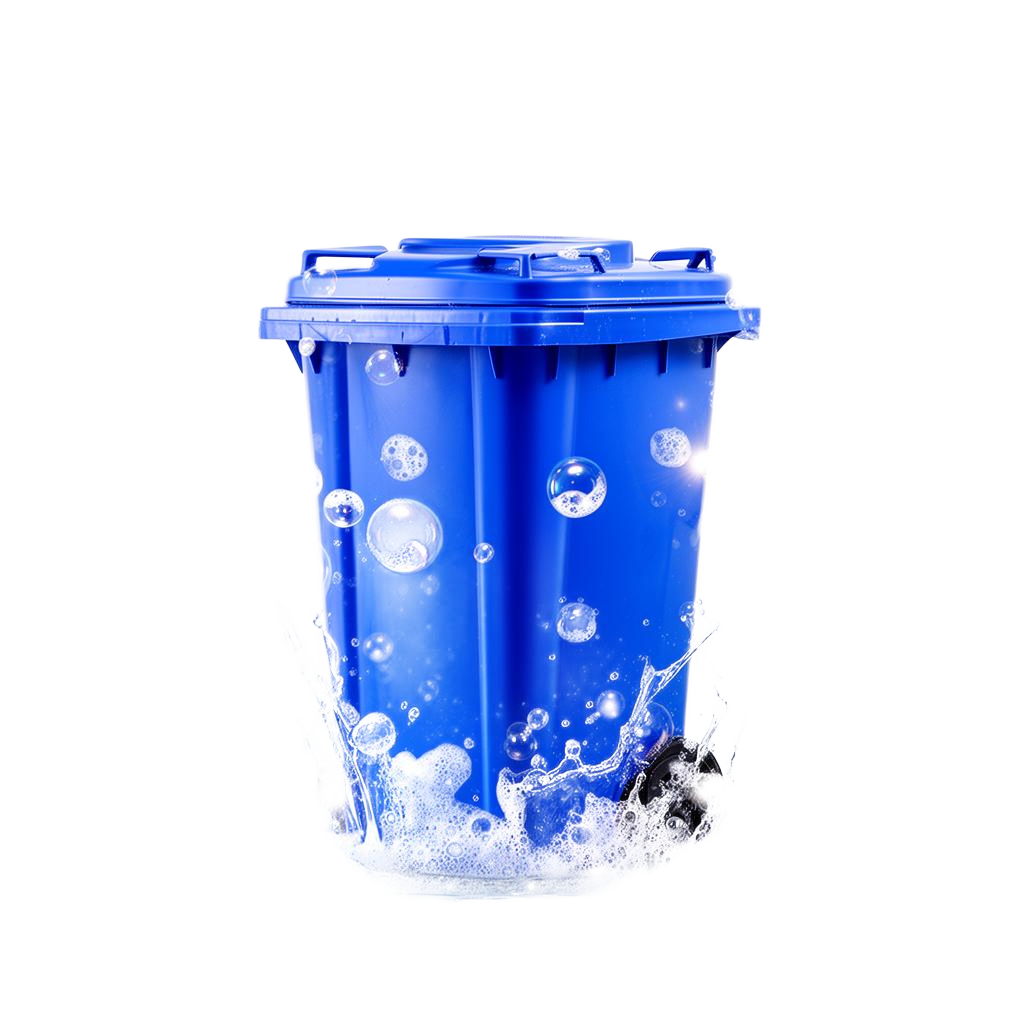 Sparkling clean trash bin
